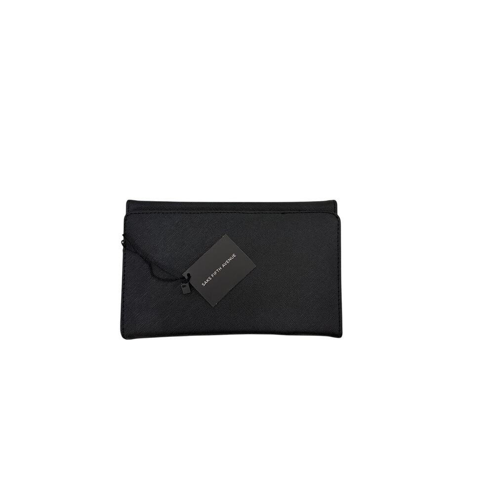 NWT Saks Fifth Avenue Black Multi Card Phone Travel Wallet Accessory Case